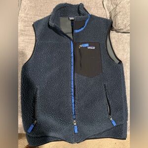 Patagonia Navy blue Fleece Vest with Blue Trim